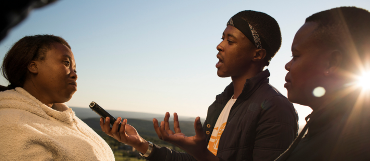 Children's Radio (SAMIP member) team interviewing someone